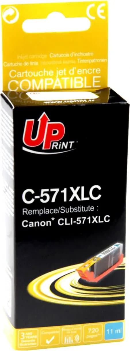 UPrint blækpatron C-571XLC/CLI571C XL (Cyan)