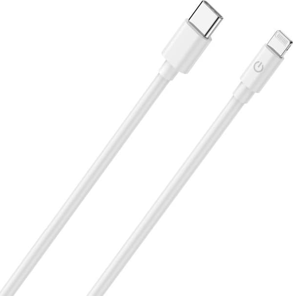 RealPower USB-C til Lightning Opladnings-/Datakabel 2m Hvid MFI 3A