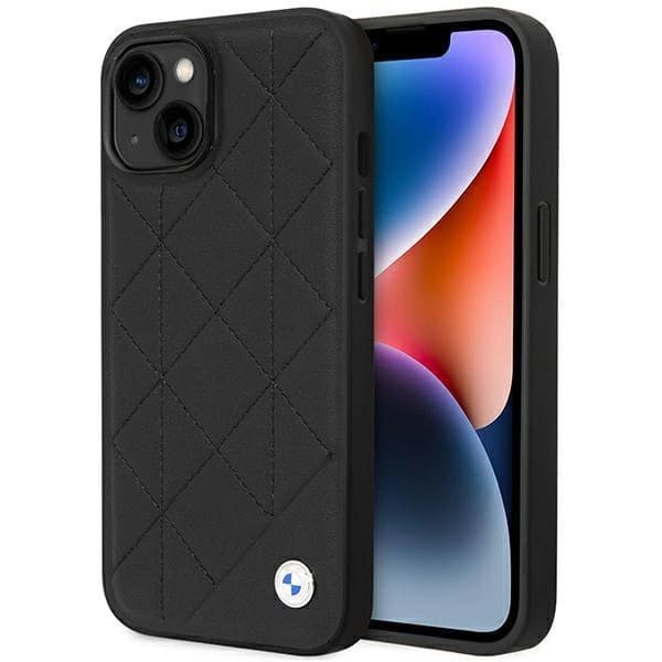 Etui BMW BMHCP14S22RQDK iPhone 14 6,1\" sort/sort læder quiltet