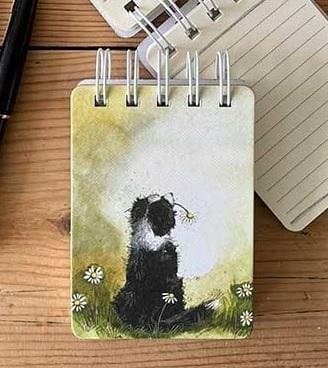 Notesbog A7 SSN36 Hund Border collies og tusindfryd