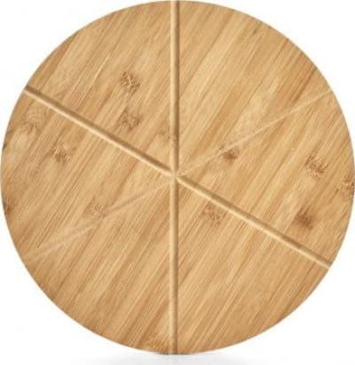 Zeller Pizzaset, 2 delar, bambu/metall, höjd: 1,5 cm