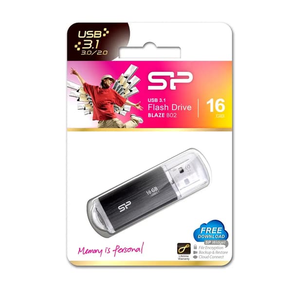 Silicon Power Blaze B02 USB 3.1-minne - 16 GB (svart)