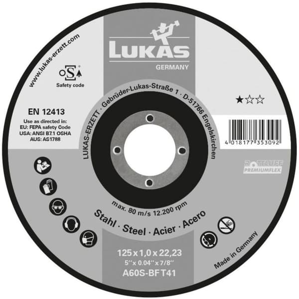 FLAD SKIVE T1A 125*1.6*22 A46T-BF PREMIUMFLEX