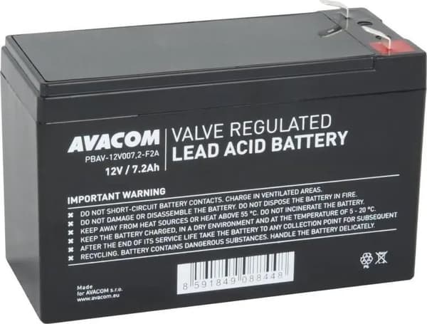 Avacom Batterier Standard, 12V, 7.2Ah, PBAV-12V007,2-F2A