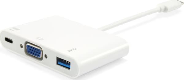 Equip USB-C-telakka/replikaattori - VGA + USB valkoinen (133462)