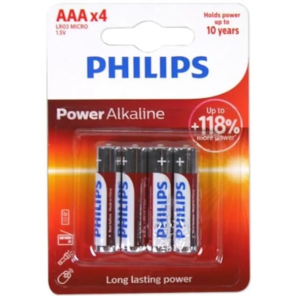 PHILIPS ALKALI PARISTO POWERLIFE LR03/AAA BLI*4 (LR3PB4C/10)