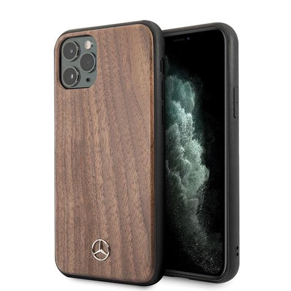 Mercedes Wood Line valnøddeetui til iPhone 11 Pro Max - Brun