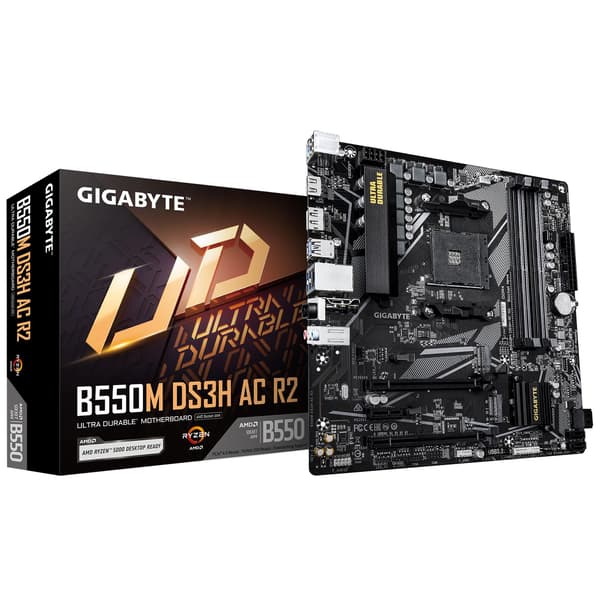 GIGABYTE B550M DS3H AC R2 AMD B550 Socket AM4 micro ATX bundkort