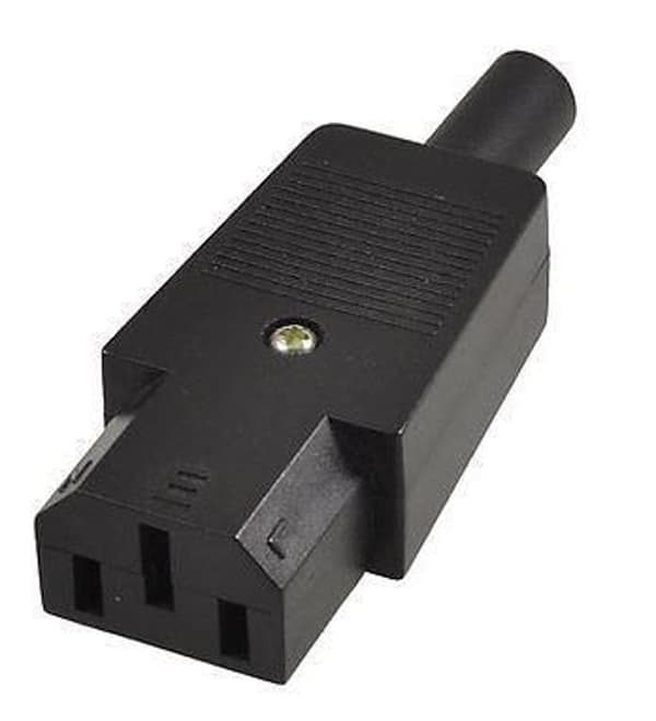 MicroConnect IEC strømadapter C13 stik C13 fatning, lige, sort 10A 250V