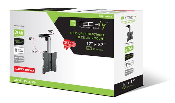 Techly loftbeslag 17\"-37\", 20 kg foldbart