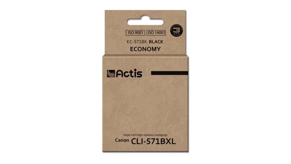 ACTIS KC-571BK blækpatron (erstatning for Canon CLI-571BK; Standard; 12 ml; sort)