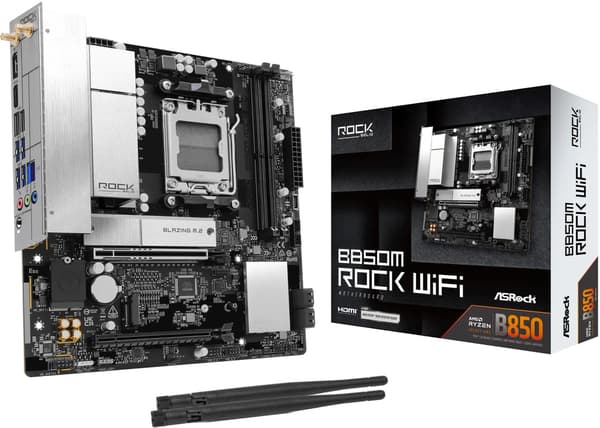 ASRock B850M Rock WiFi - moderkort - micro ATX - Socket AM5 - AMD B850