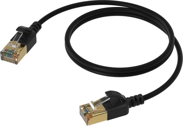 PROCAB CSD570B/3 Netværkskabel Slimline - CAT7 RJ45 U/FTP Sort Version - 3 Meter