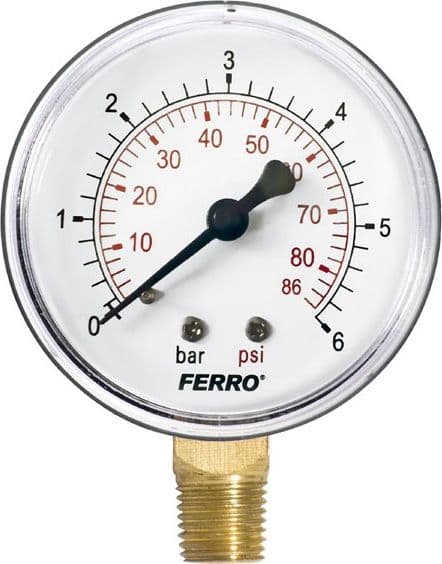 Ferro Manometer 63mm 1/4\" 0-6bar radial side - M6306R