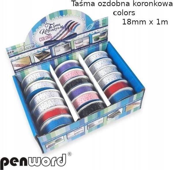 Dekorativ spetsband 18mmx1m (18st)