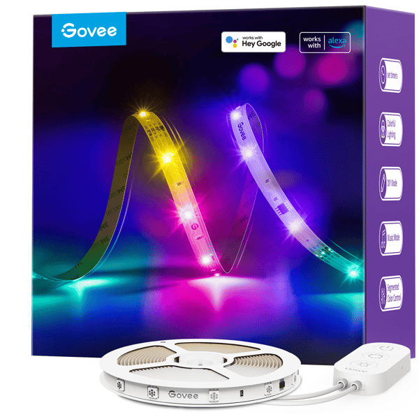 Govee H618A Basic LED Strip Lys 5m | LED Tape | Wi-Fi, Bluetooth, RGBIC