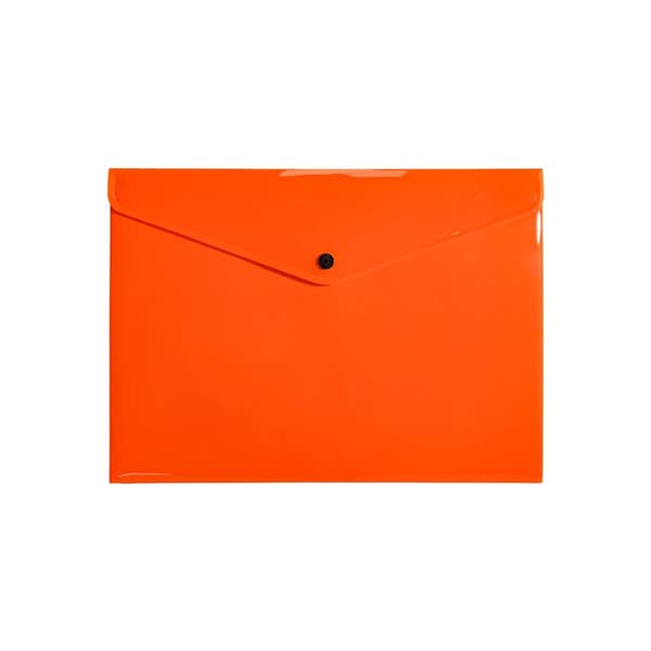 Plastmapp med tryckknapp Neon A4 orange Biurfol (TK-NEON-A4-04)