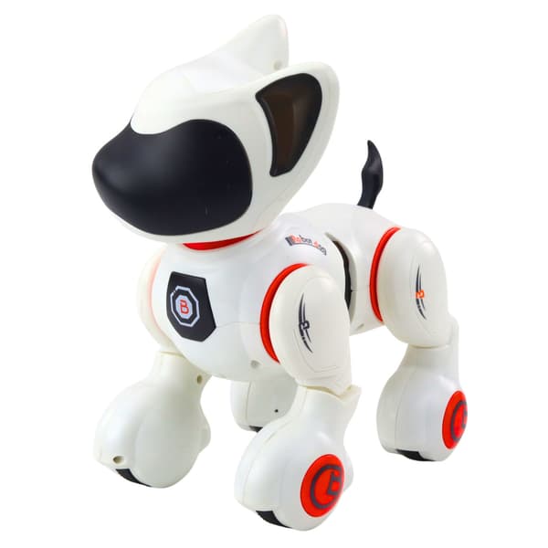 Interaktiv Robot Hund Fjärrkontroll Ljus Ljud Vit Orange