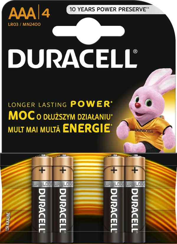 LR03 Alkalinebatterier DURACELL AAA (4 stk)