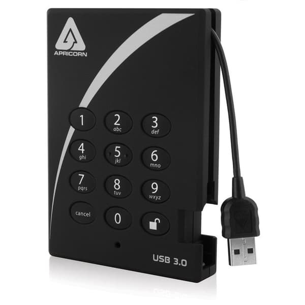 Apricorn Aegis Padlock A25-3PL256-1000 - hårddisk - 1 TB - USB 3.0