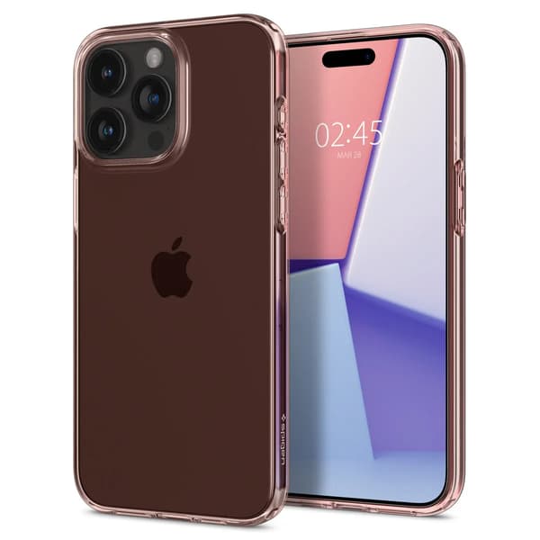 Spigen Crystal Flex Cover til iPhone 15 Plus - Rosa og Gennemsigtig