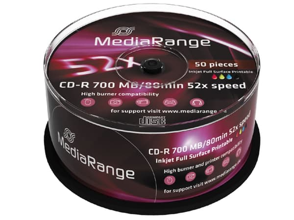 CD-R  MediaRange 700MB/80min Printable