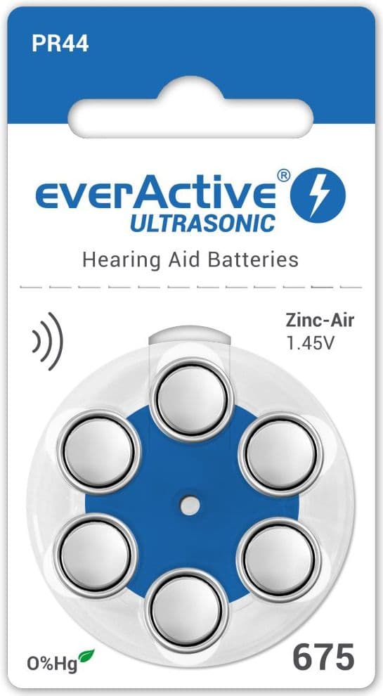 EverActive Batteri til høreapparater PR44 6 stk