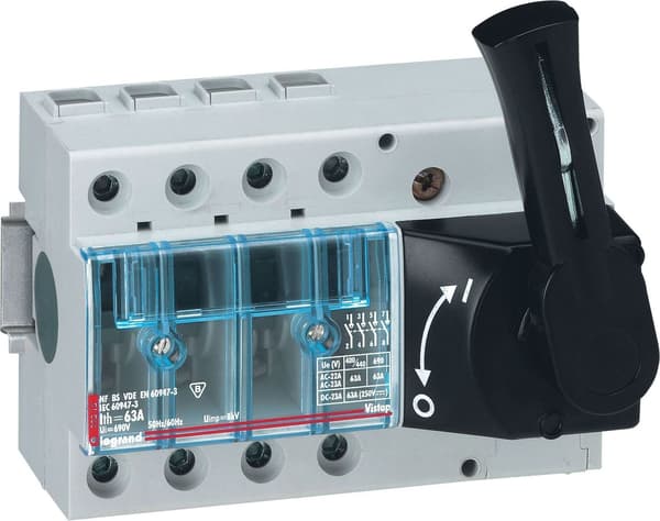 Isolationsspreder 4P 63A VISTOP /flosset front sort/ 022515