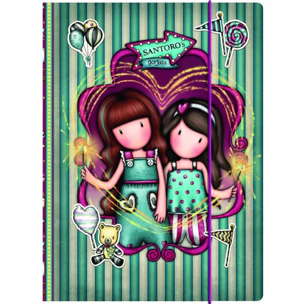 Mappe Gorjuss Fireworks A4 Bordeaux (24,8 x 9 x 33,4 cm)