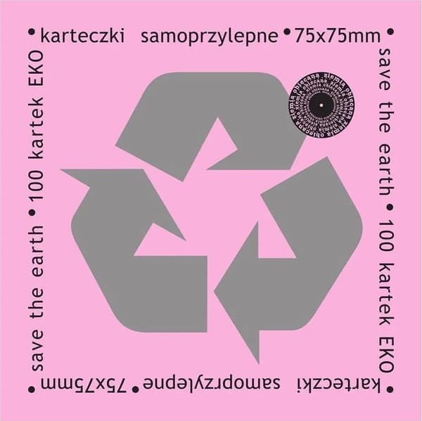 Selvklæbende noter øko 75x75mm 100 ark pink