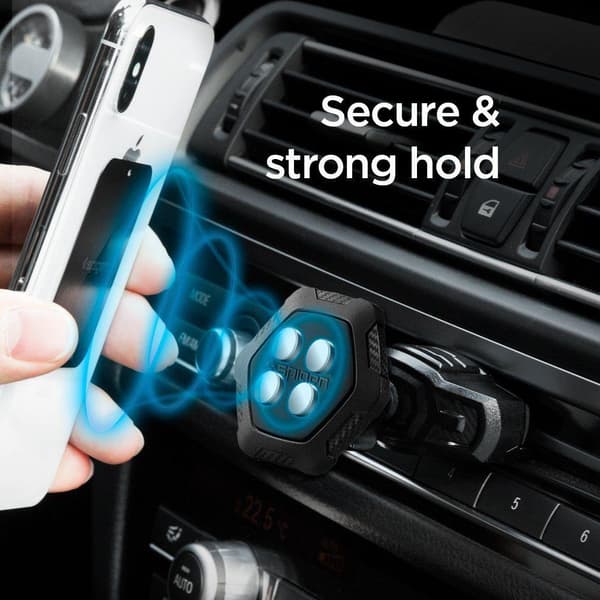 Spigen QS24 Telefonholder til bilens CD-slot, magnetisk – Sort