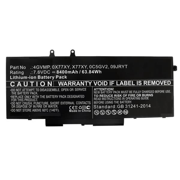 CoreParts Laptop Batteri til Dell 60.80Wh 7.6V 8000mAh
