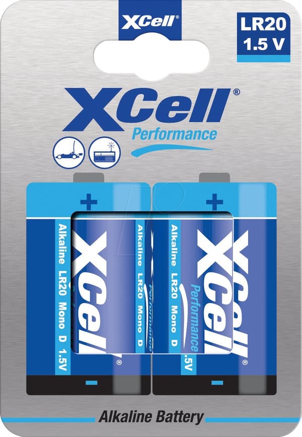 XCell Batterie Performance Alkaline LR20 Mono D 2 kpl