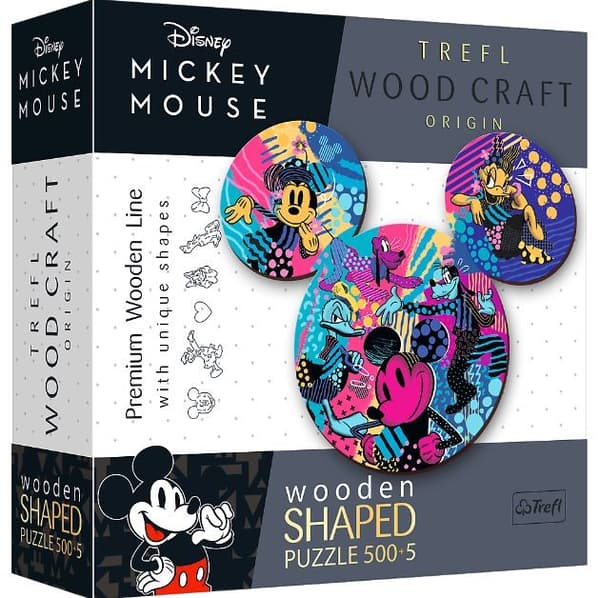 Træ Mickey Mouse Puslespil 500 Brikker