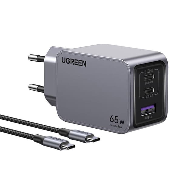 UGREEN Nexode Pro 65W GaN-oplader med USB-C-kabel