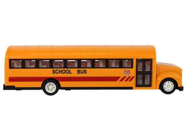Gul fjernstyret R/C skolebus med døre, der kan åbnes