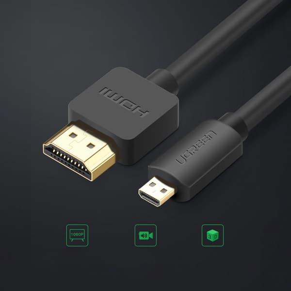 Micro HDMI - HDMI-kabel UGREEN 4K 3D 2m - sort