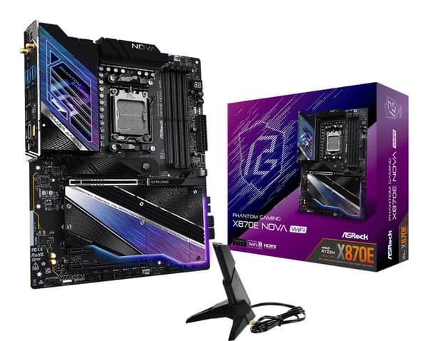 ASRock Moderkort Phantom Gaming X870E NOVA WiFi - ATX - Socket AM5 - AMD X870E