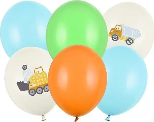Party Deco BALLONER 30CM ENTREPRENØRKØRETØJER