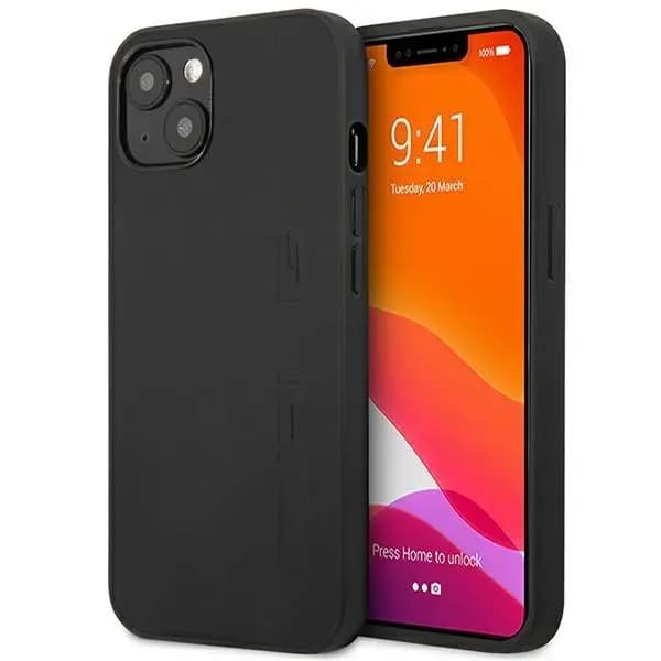 AMG AMHCP14SDOLBK iPhone 14 6.1 \"sort / sort Hardcase Læder Hot Stamped