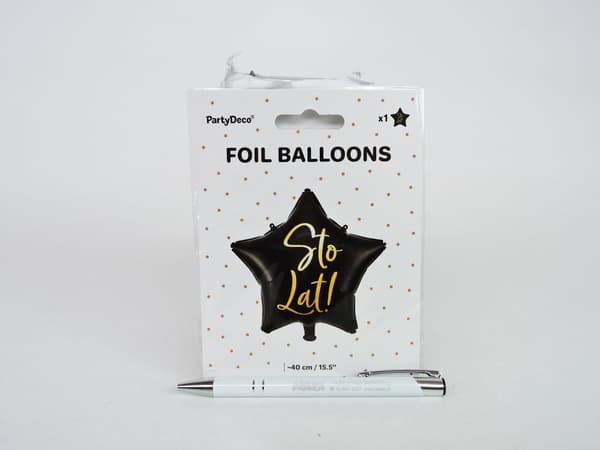 Party Deco Folieballon Et Hundrede År!, 40cm, sort