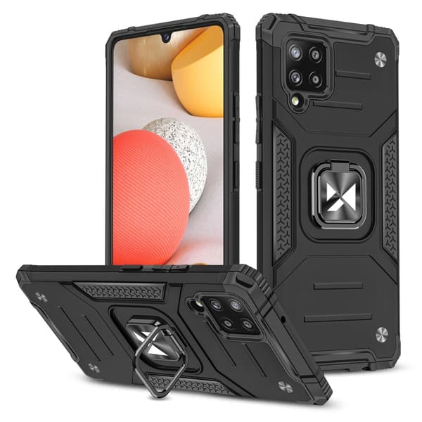 Wozinsky Ring Armor Tough Hybrid Cover + Magnetholder til Samsung Galaxy A42 5G sort