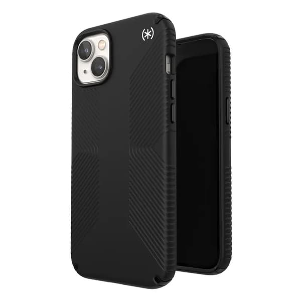 Speck Presidio2 Grip - Anti-slip cover til iPhone 14 Plus (Sort/Sort/Hvid)