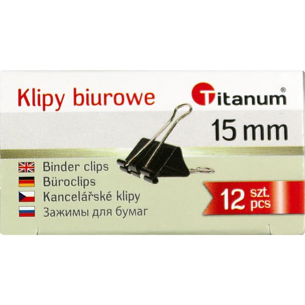 Kontorclips 15mm 12 stk