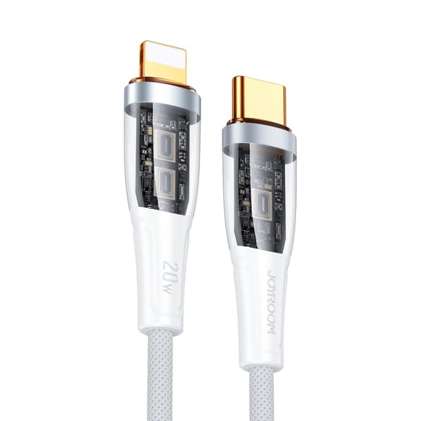 Joyroom Star-Cloud Series A3 USB-C/Lightning 20 W 1,2 m Kabel med Smart Switch – Hvid