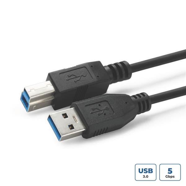 MicroConnect USB 3.2 Gen 1 A-B 2m M-M Sort