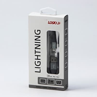 USB Logo USB-A-kabel - Lightning 2 m Sølv