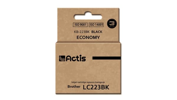 Actis blækpatron til Brother printer erstatning for LC223BK, sort (KB-223bk)