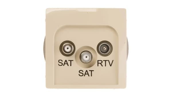 Simon Basic Antennestikdåse SAT/SAT/RTV slut beige BMZAR+SAT3.1-P2.01/12