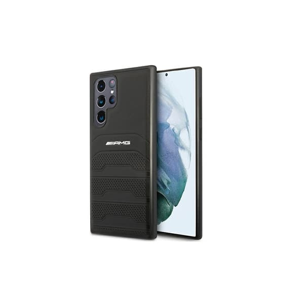 AMG læderetui med prægede linjer til Samsung Galaxy S22+ – Sort